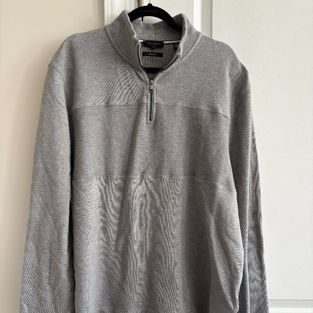Ted Baker London 1/2 Half Zip Gazine Gray Pullover Sweater - SZ 7 (US-XXXL)
